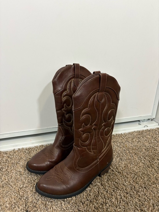 Cat & Jack Other - Cat & Jack Kids Girls Montana Side Cowgirl Western Boots Brown - Size 13 - EUC